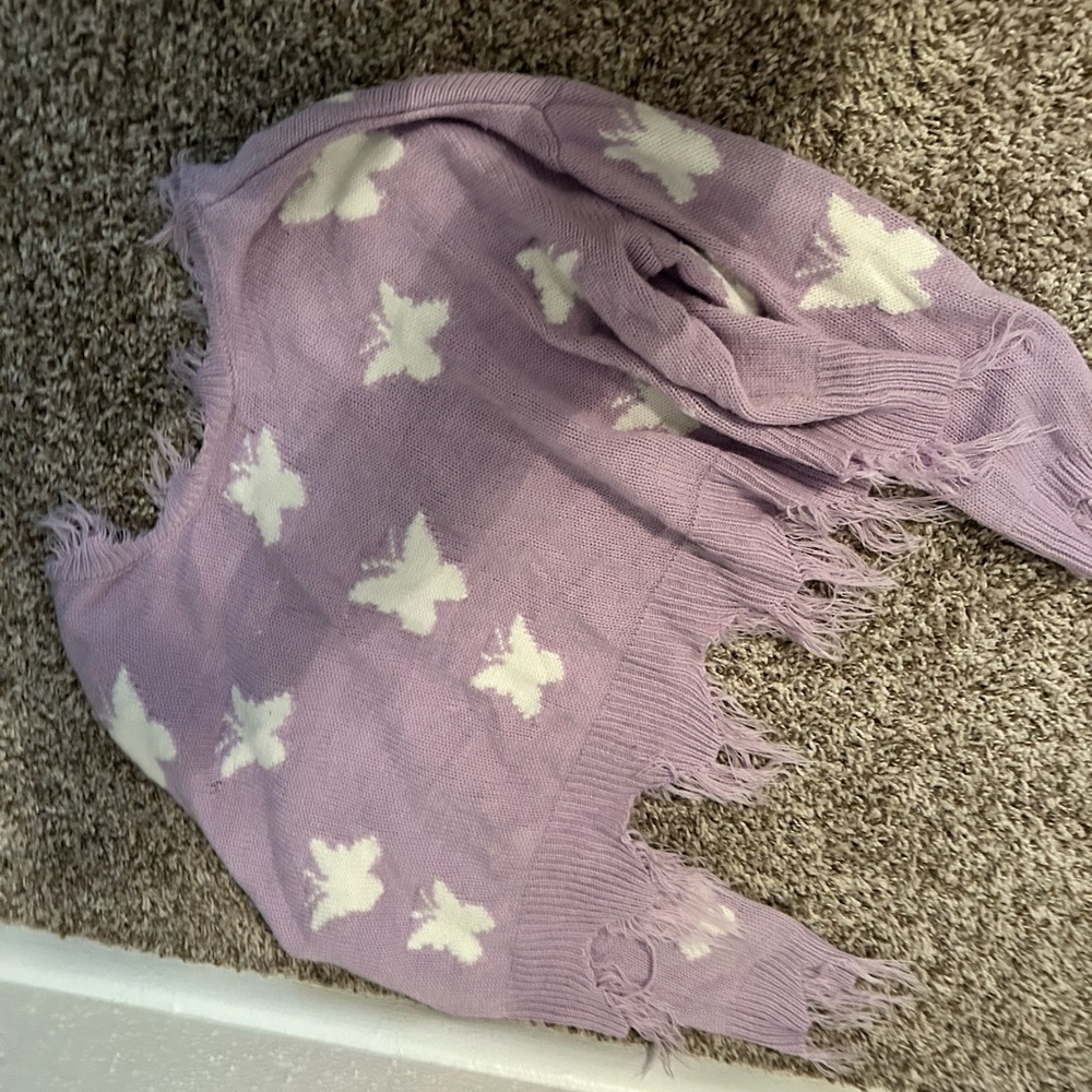 Purple butterfly sweater
